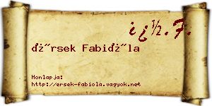 Érsek Fabióla névjegykártya